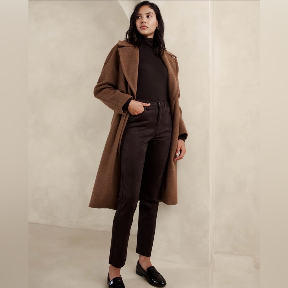 NWT Petite Banana Republic Vegan Suede High-Rise Pant